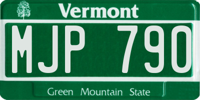 VT license plate MJP790