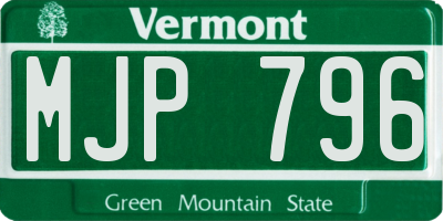 VT license plate MJP796