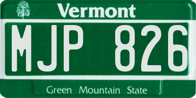 VT license plate MJP826