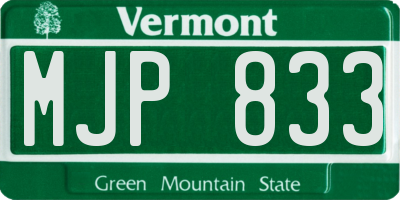 VT license plate MJP833