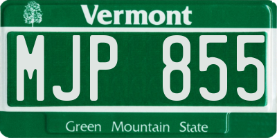 VT license plate MJP855