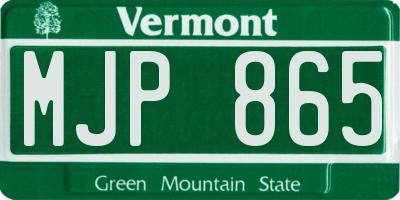 VT license plate MJP865
