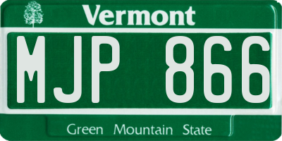 VT license plate MJP866