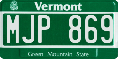 VT license plate MJP869