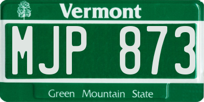 VT license plate MJP873