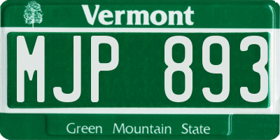 VT license plate MJP893