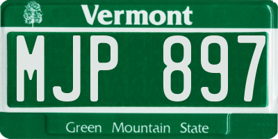 VT license plate MJP897