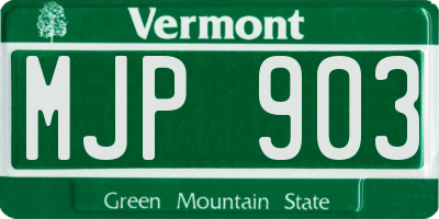 VT license plate MJP903
