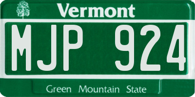 VT license plate MJP924