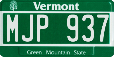 VT license plate MJP937