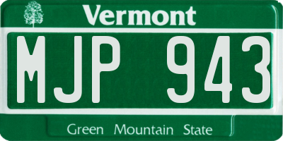 VT license plate MJP943