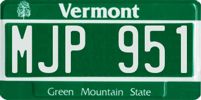 VT license plate MJP951