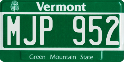 VT license plate MJP952