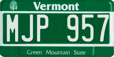 VT license plate MJP957