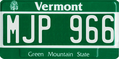 VT license plate MJP966