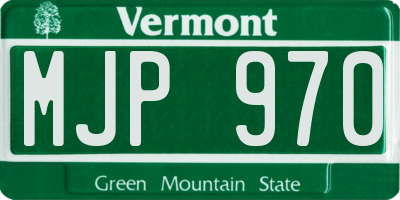 VT license plate MJP970