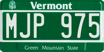 VT license plate MJP975