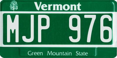VT license plate MJP976