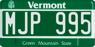 VT license plate MJP995