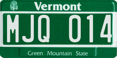 VT license plate MJQ014
