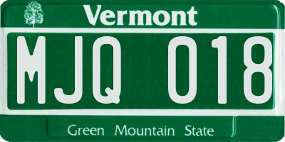 VT license plate MJQ018