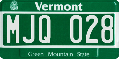 VT license plate MJQ028