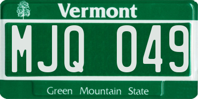 VT license plate MJQ049