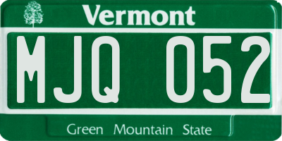 VT license plate MJQ052