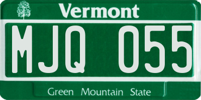 VT license plate MJQ055