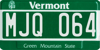 VT license plate MJQ064
