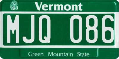 VT license plate MJQ086