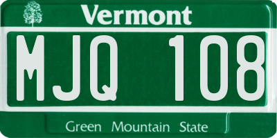 VT license plate MJQ108