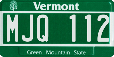 VT license plate MJQ112