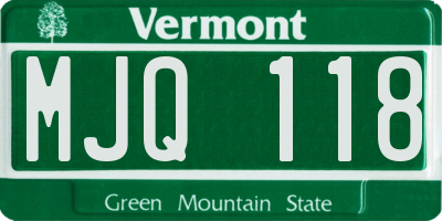 VT license plate MJQ118