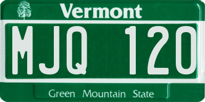VT license plate MJQ120