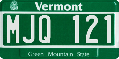 VT license plate MJQ121