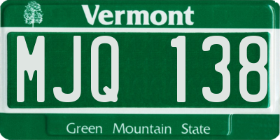 VT license plate MJQ138