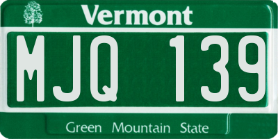 VT license plate MJQ139