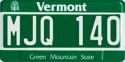 VT license plate MJQ140