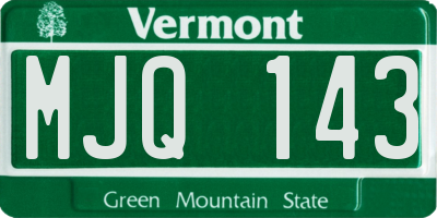 VT license plate MJQ143