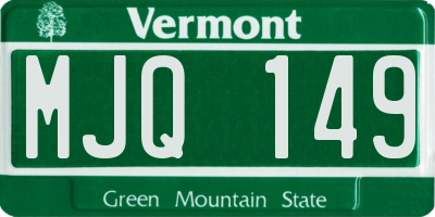 VT license plate MJQ149