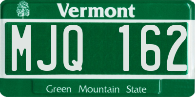 VT license plate MJQ162