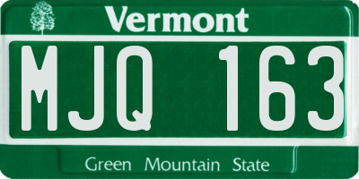 VT license plate MJQ163