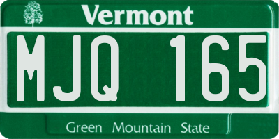 VT license plate MJQ165