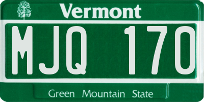 VT license plate MJQ170