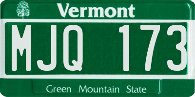 VT license plate MJQ173