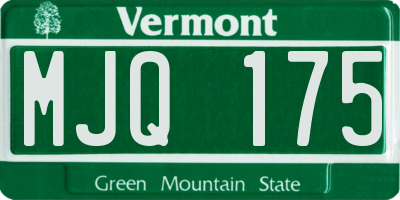 VT license plate MJQ175