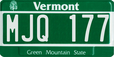 VT license plate MJQ177
