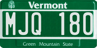 VT license plate MJQ180