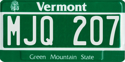 VT license plate MJQ207